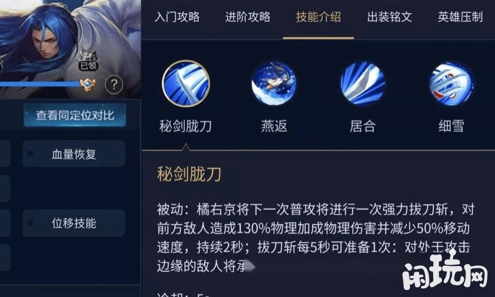 王者荣耀橘右京技能