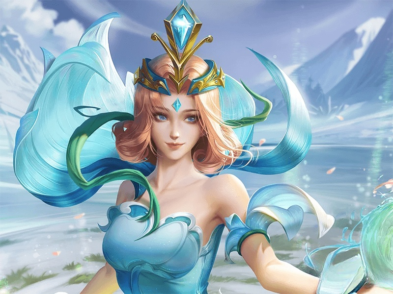 甄姬战令限定皮肤落雪兰心