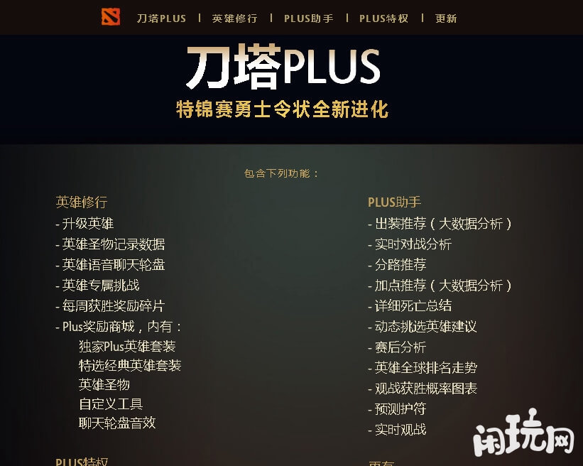 dota2plus包含功能
