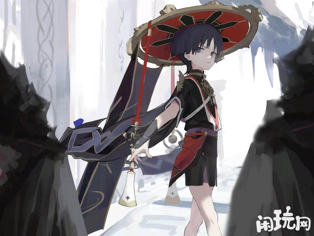 散兵横版水墨风格壁纸