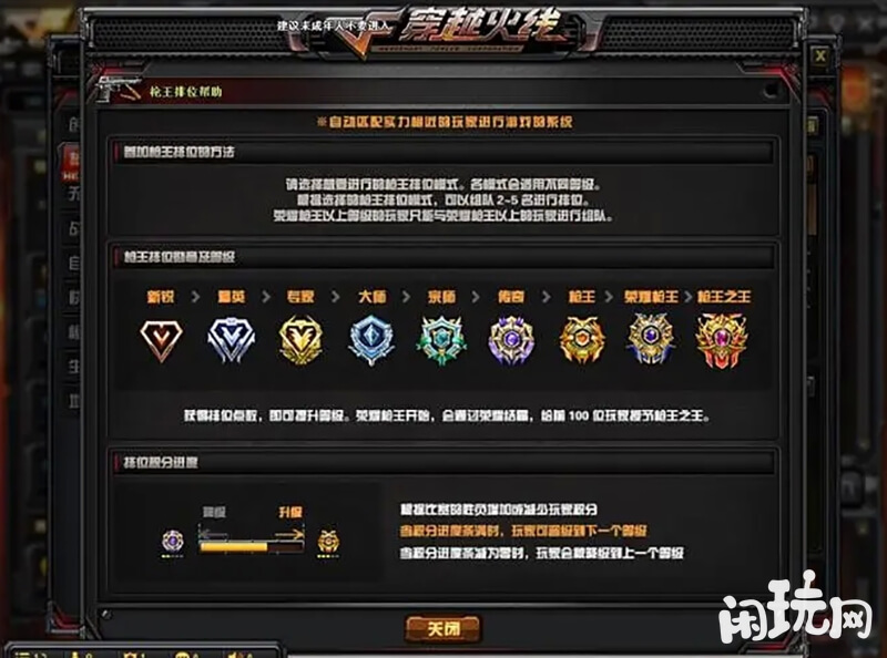 cf排位等级