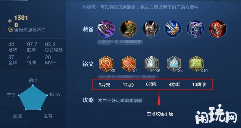 国服最强花木兰出装铭文