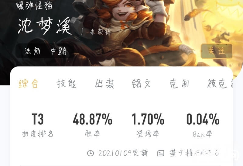 沈梦溪低分段的登场率